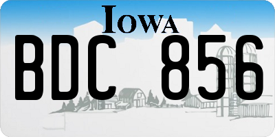IA license plate BDC856