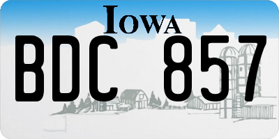 IA license plate BDC857