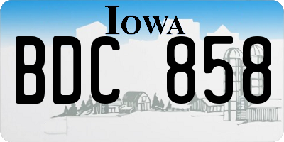 IA license plate BDC858