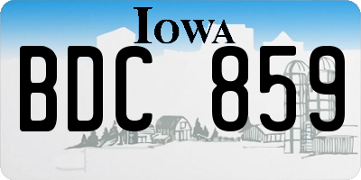 IA license plate BDC859