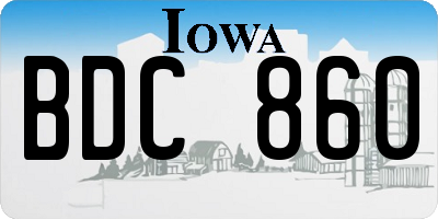 IA license plate BDC860