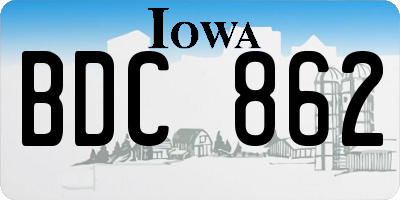 IA license plate BDC862