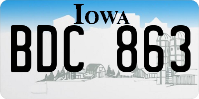 IA license plate BDC863