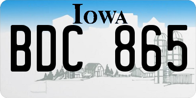 IA license plate BDC865