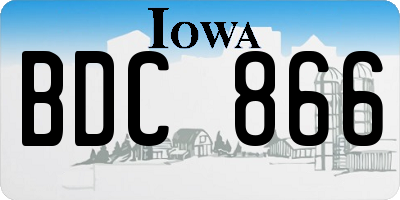 IA license plate BDC866