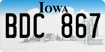 IA license plate BDC867