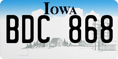 IA license plate BDC868