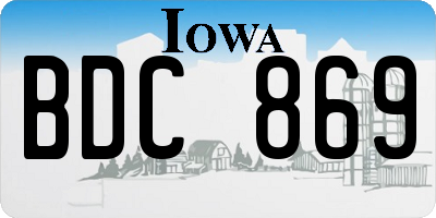 IA license plate BDC869