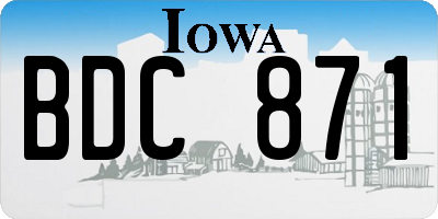 IA license plate BDC871