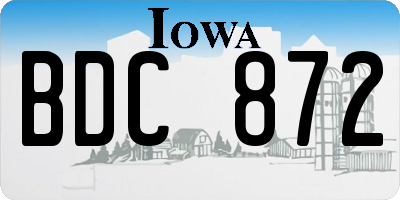 IA license plate BDC872