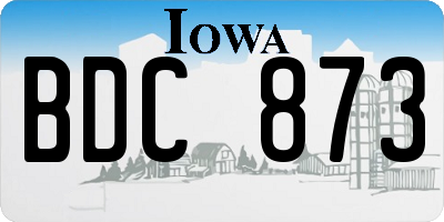IA license plate BDC873