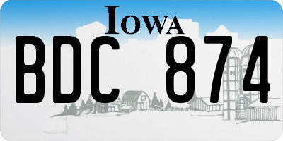 IA license plate BDC874