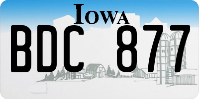 IA license plate BDC877