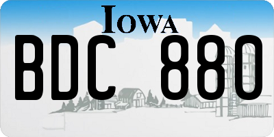 IA license plate BDC880