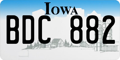 IA license plate BDC882