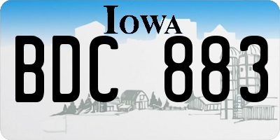 IA license plate BDC883
