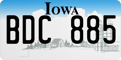 IA license plate BDC885