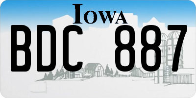 IA license plate BDC887