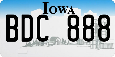IA license plate BDC888