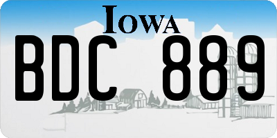 IA license plate BDC889