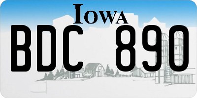 IA license plate BDC890