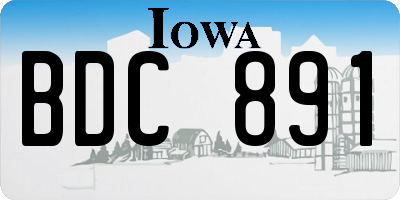 IA license plate BDC891