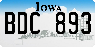 IA license plate BDC893
