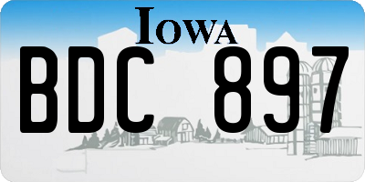 IA license plate BDC897