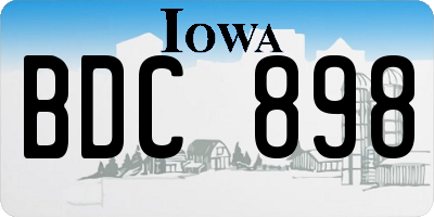 IA license plate BDC898