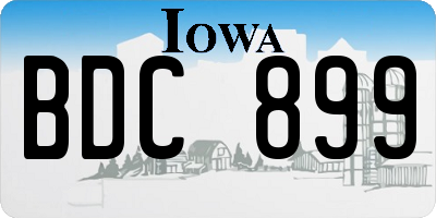 IA license plate BDC899