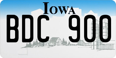 IA license plate BDC900