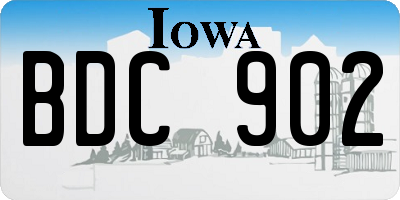 IA license plate BDC902