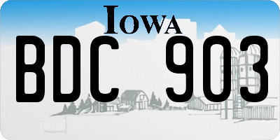IA license plate BDC903