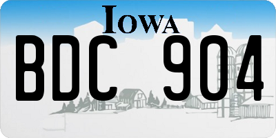IA license plate BDC904