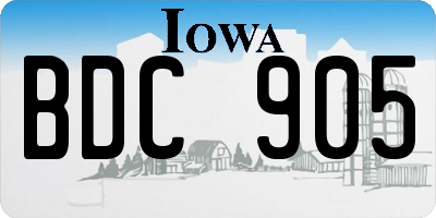 IA license plate BDC905