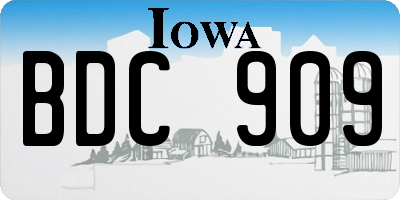 IA license plate BDC909
