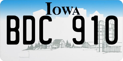 IA license plate BDC910