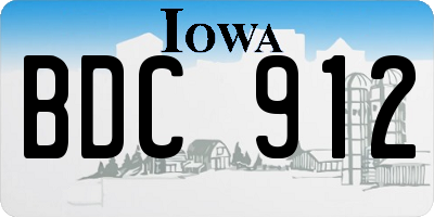 IA license plate BDC912