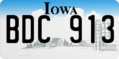 IA license plate BDC913