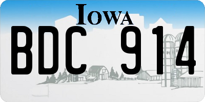 IA license plate BDC914