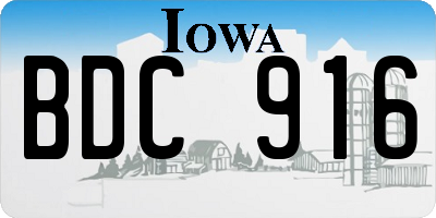 IA license plate BDC916
