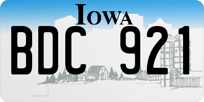 IA license plate BDC921