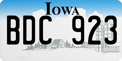 IA license plate BDC923
