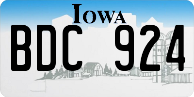 IA license plate BDC924