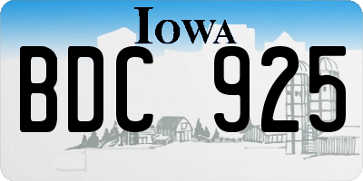 IA license plate BDC925