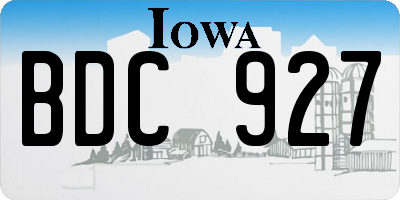 IA license plate BDC927
