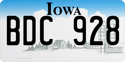 IA license plate BDC928