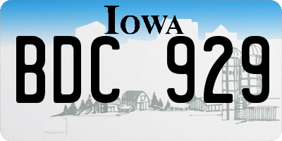 IA license plate BDC929