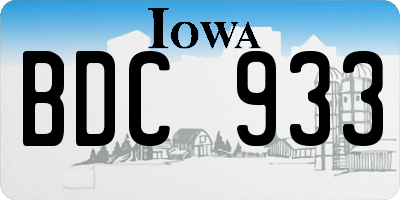 IA license plate BDC933