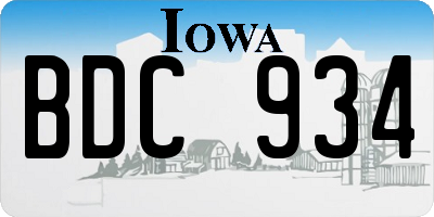 IA license plate BDC934